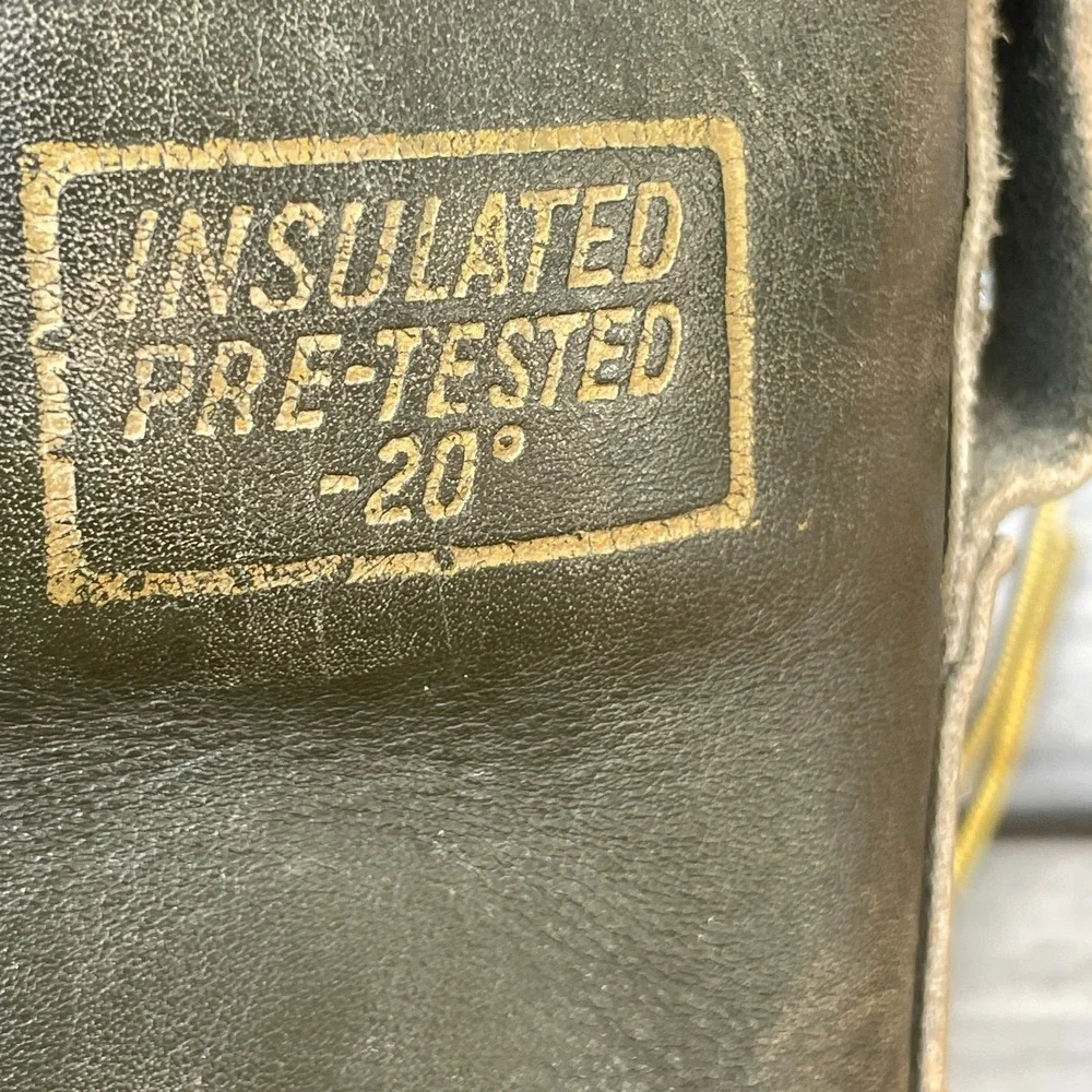 Herman Survivor Vintage 60s Boots Size 5 M/W Green Leather Logger  Vibram Soles